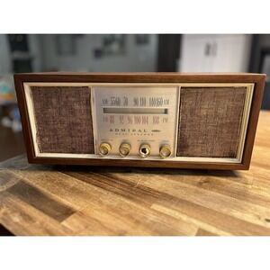 Vintage Antique Admiral  Radio Wood Dual Speaker Y3921 Working But Could Use TLC